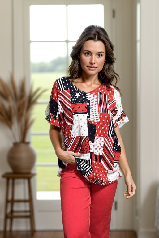 Patched Patriot Short Sleeve