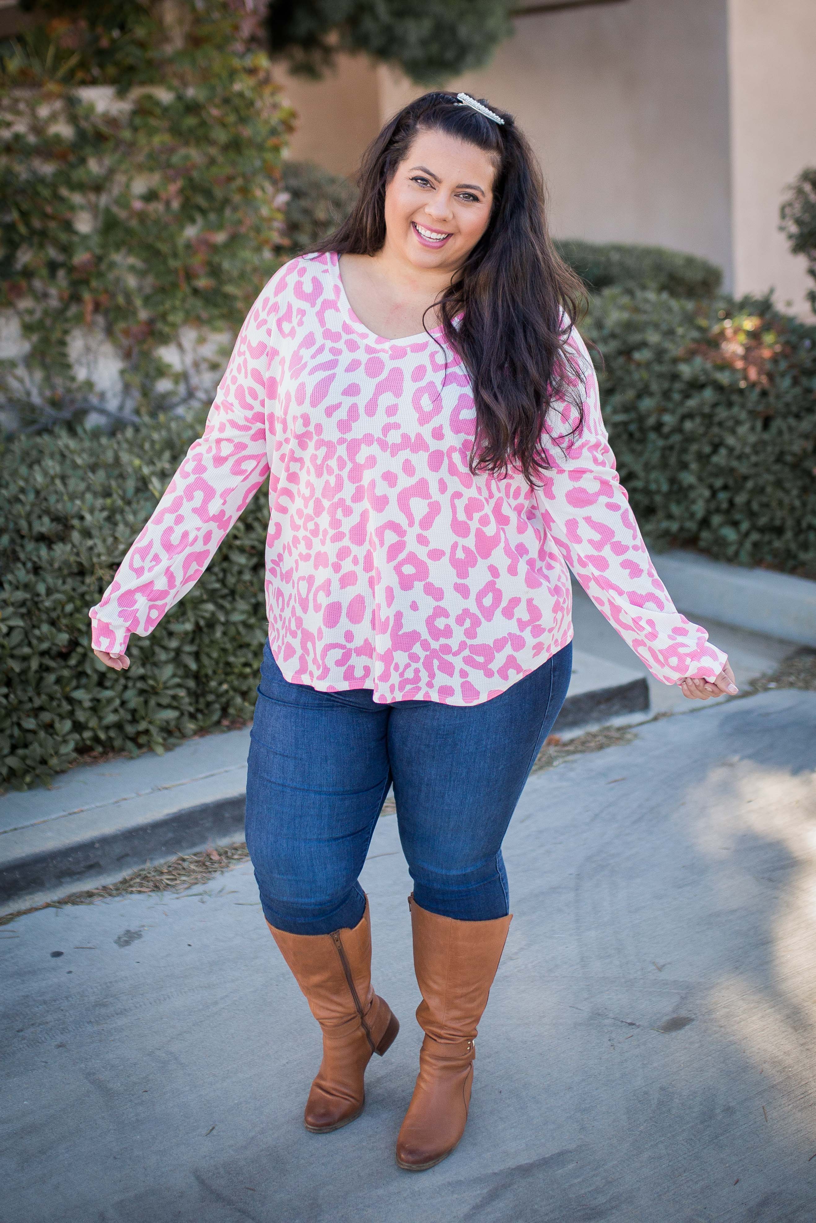 Pretty In Pink Waffle Knit Top