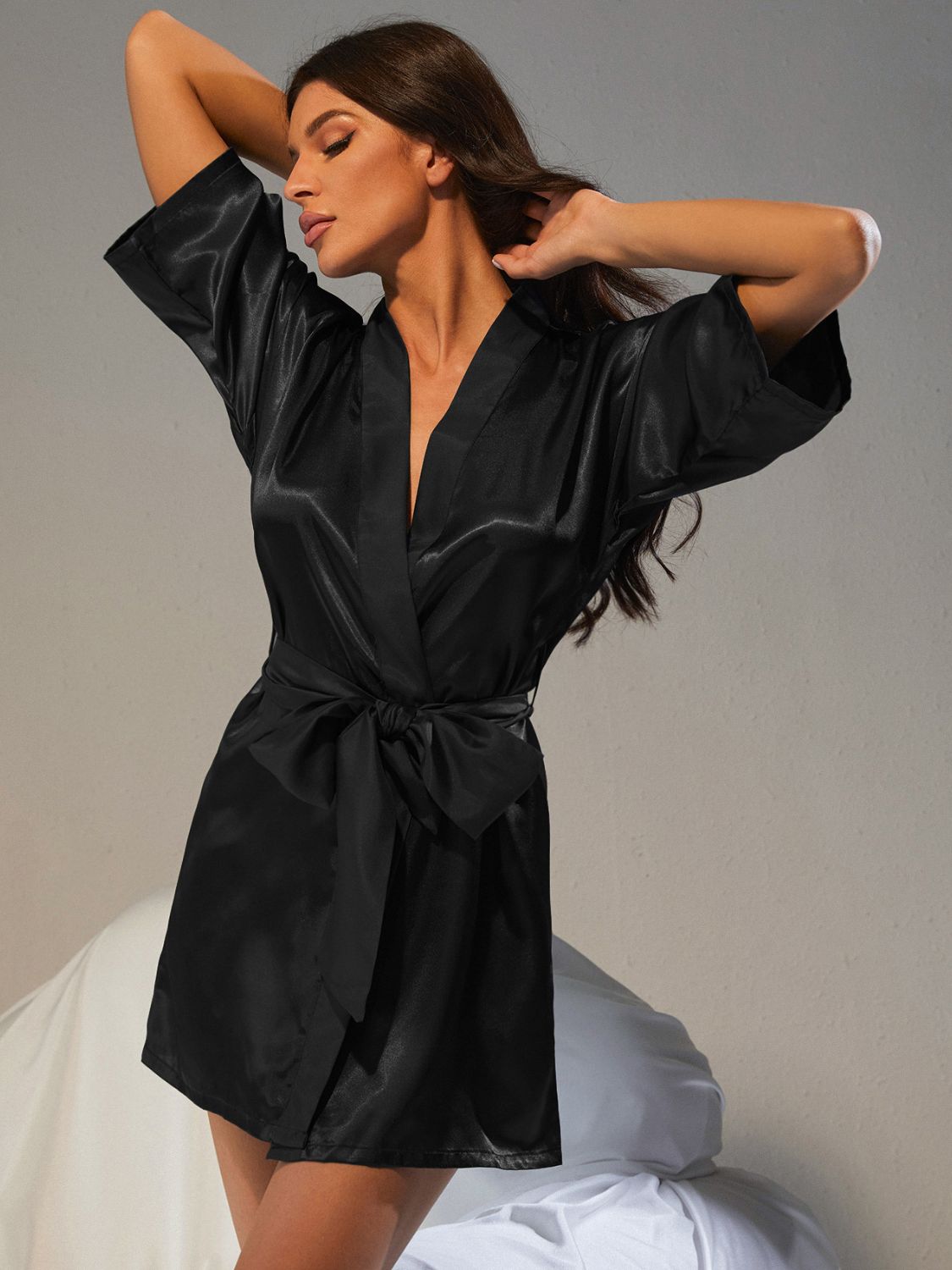 Belted Half Sleeve Robe Sizes S-XL