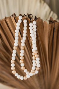 Ivory & Gold Beaded Necklace
