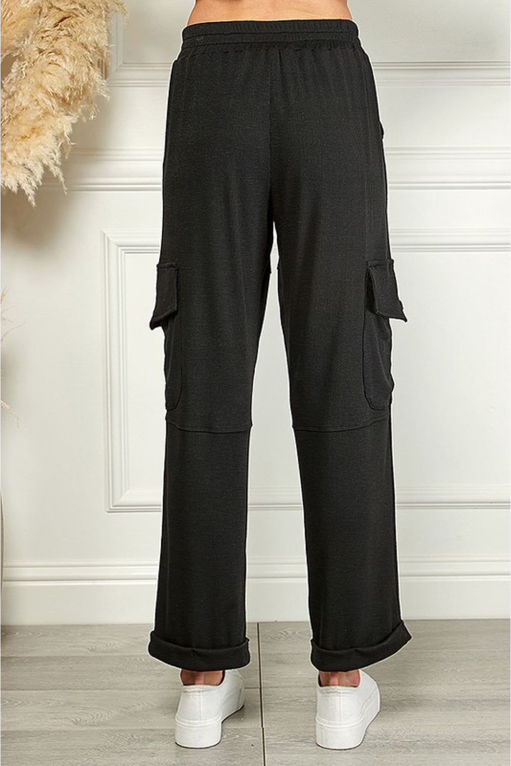 Blumin Apparel Full Size Elastic Waist Cuffed Cargo Pants