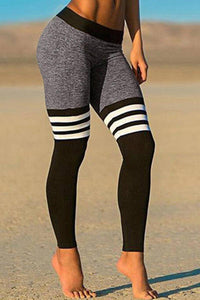 Striped Splicing Yoga Fitness Activewear Leggings