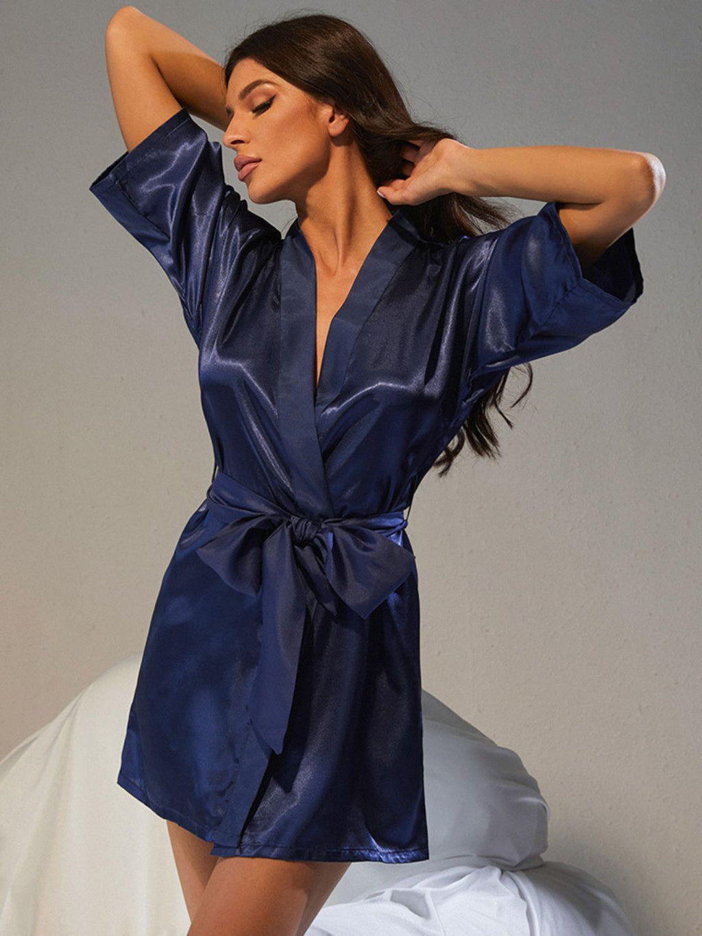 Belted Half Sleeve Robe Sizes S-XL