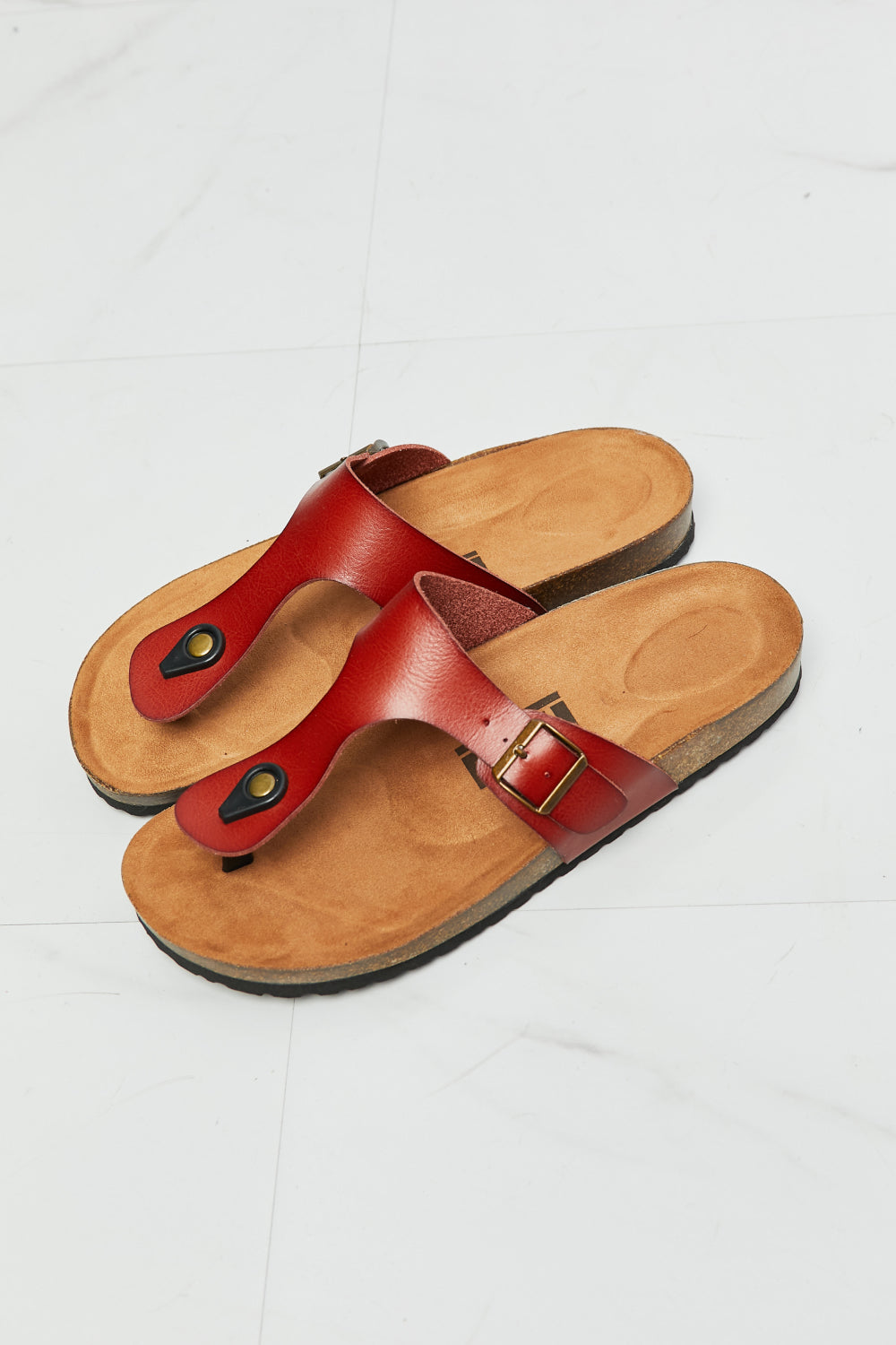 MMShoes Drift Away T-Strap Flip-Flop in Red